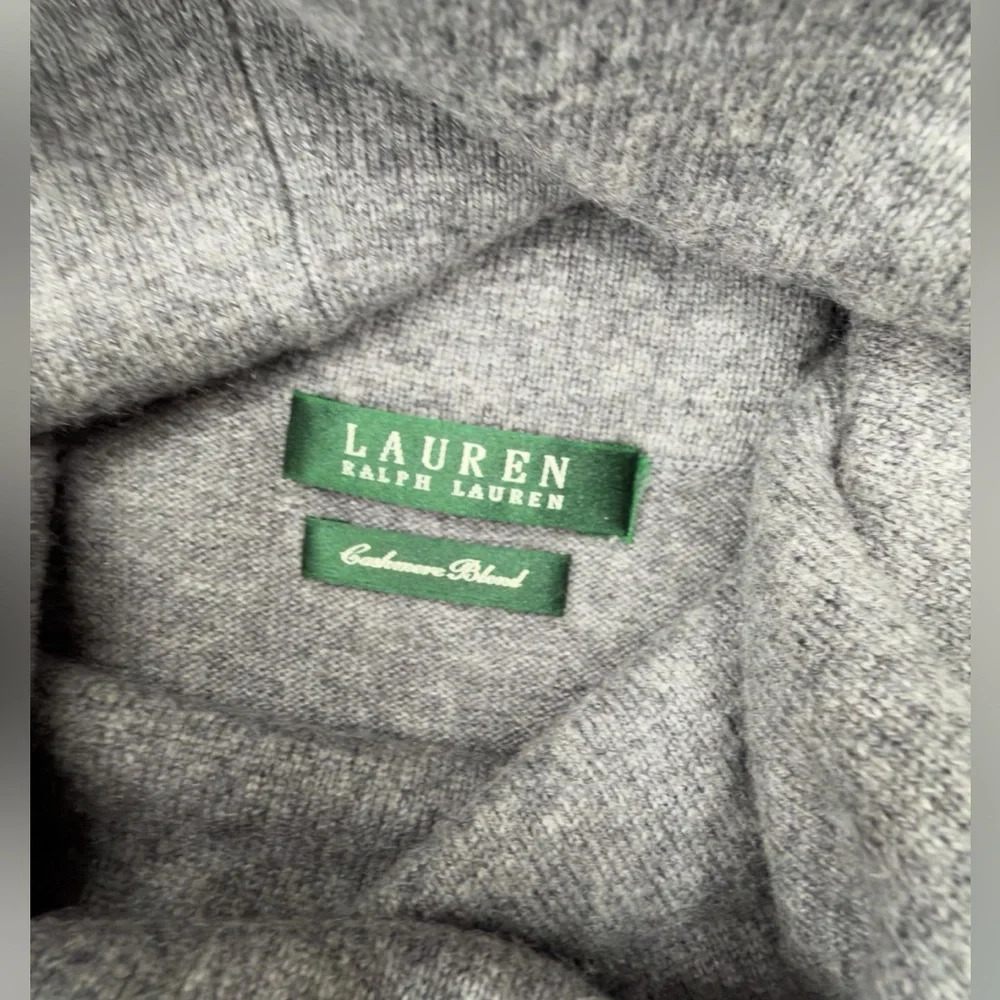 Ralph Lauren Silk Cashmere Cowl Neck Sleeveless Gray Midi Sweater Dress Size XL - Picture 8 of 10